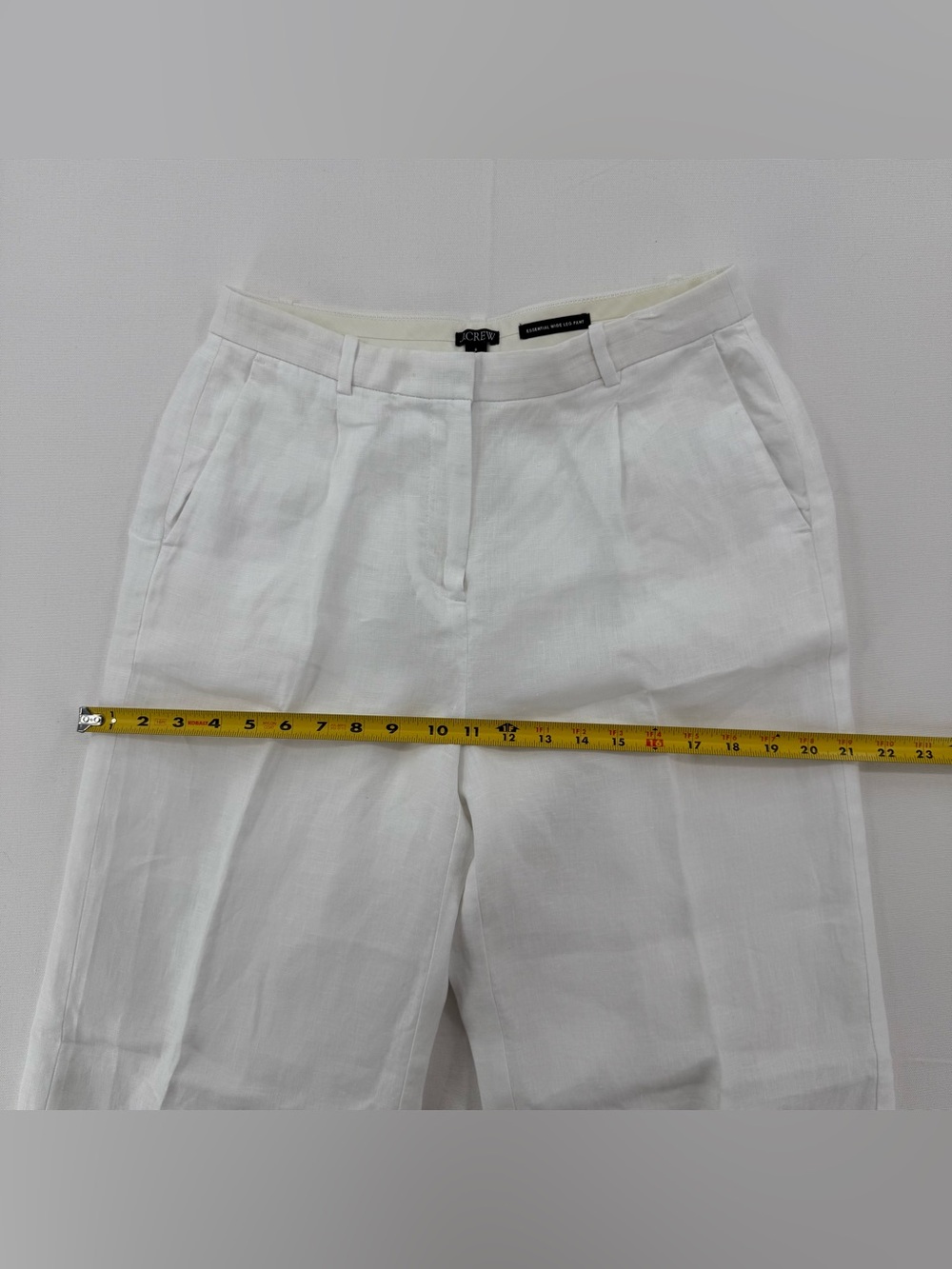 J. Crew Essential Wide Leg Linen Pants White Size 6 High Rise Summer Resort - Picture 8 of 16